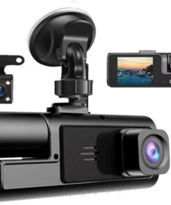 1080P 3 Channel Dash Camera for Car Front and Rear Inside Dashcam Car Video Recorder,170°Wide Angle Vehicle Cam,WDR,G-Sensor,2’’ IPS Screen,Loop Recording,Night Vision(3Channel Dash Cam With 32G Card)