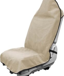 Waterproof Car Towel Seat Cover, Sweating Non-Slip Premium Towel Carseat Cover Protector, Universal Soft Machine Washable Car Truck SUV Front Seat Cover for Gym Workout Beach Hiking (Black)