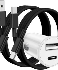 USB C Car Charger for iPhone 17 16 15 Pro Max, 40W Dual Port USB-C & USB-A Car Fast Charging Adapter, 2X3FT C to C Cable & A to C Carplay Cable for iPhone 17 16 15 Series/iPhone Air, iPad, Samsung
