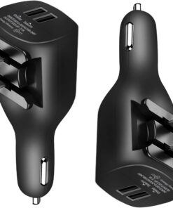 NDLBS Dual USB Car Charger,2-in-1 Car and Home Portable Travel Charger with Foldable Plug for iPhone iPad LG (Camouflage)