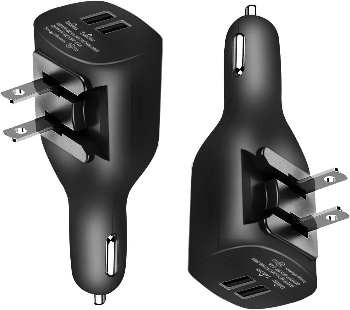 NDLBS Dual USB Car Charger,2-in-1 Car and Home Portable Travel Charger with Foldable Plug for iPhone iPad LG (Camouflage)