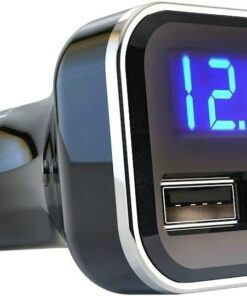 USB C Car Charger Adapter with Volt Meter, 30W Cigarette Lighter Adapter with Voltmeter, Type C Car Charger Fast Charging 12V, PD & QC 3.0 Compatible with iPhone 15 Pro Max, Samsung Galaxy S24