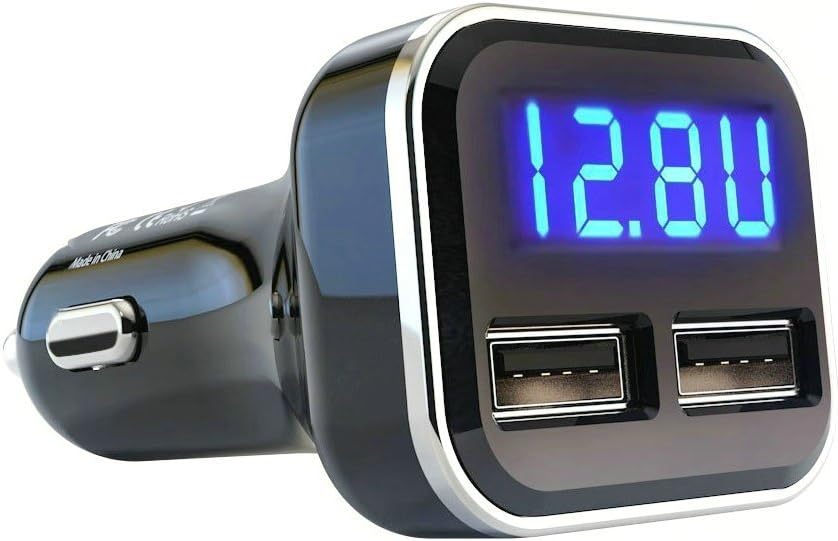 USB C Car Charger Adapter with Volt Meter, 30W Cigarette Lighter Adapter with Voltmeter, Type C Car Charger Fast Charging 12V, PD & QC 3.0 Compatible with iPhone 15 Pro Max, Samsung Galaxy S24