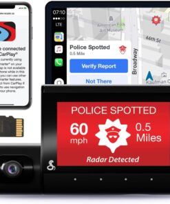 Cobra Smart Dual View Front and Rear Dash Cam (SC 250R) – True 4K Resolution, 360 Alerts, Parking Live View, Incident Reports, Emergency MayDay, 32 GB SD Card Included, CarPlay & Android Auto