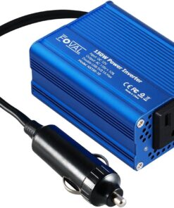 FOVAL 150W Car Power Inverter 12V DC to 110V AC Converter Vehicle Adapter Plug Outlet with 3.1A Dual USB Car Charger for Laptop Computer (Classic Red)