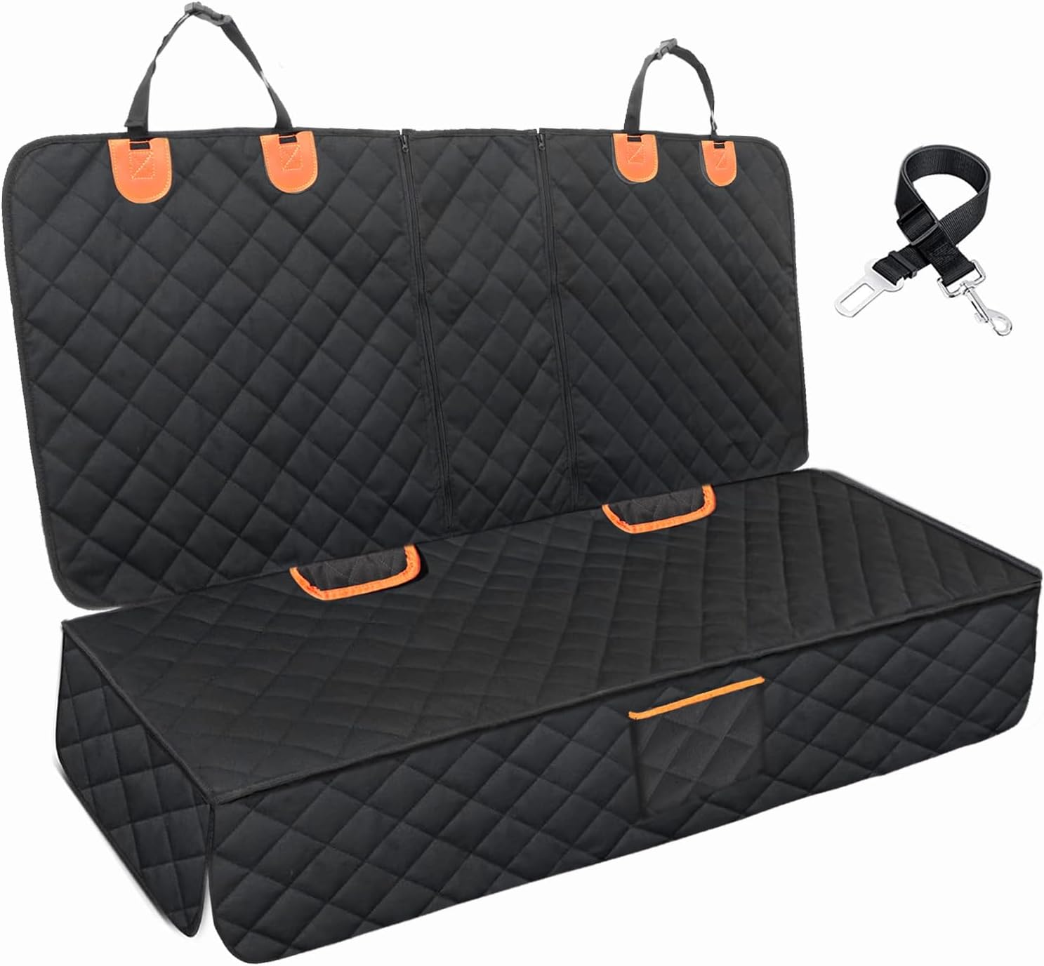 Dog Car Seat Cover for Back Seat 600D Scratchproof Nonslip Durable Waterproof Cars Pet Backseat Covers with Mesh Window Dogs Hammock for Car,SUV, Truck (54" W x 58" L)