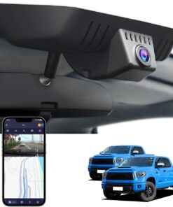 4K & Rear 1080p Dash Cam for Toyota Tundra 2017-2021 & Sequoia 2017-2022 Limited SR5 Platinum TRD Pro, Integrated OEM Look, 2160P UHD Image,WiFi,G-Sensor,Loop Recording,128GB Card