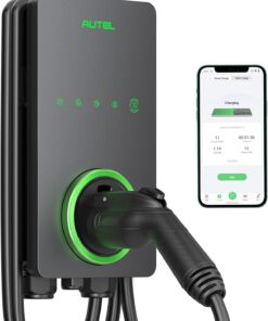 Autel Home Smart Electric Vehicle (EV) Charger up to 50Amp, 240V, Indoor/Outdoor Car Charging Station with Level 2, Wi-Fi and Bluetooth Enabled EVSE, Hardwired,25-Foot Cable,Sierra Blue