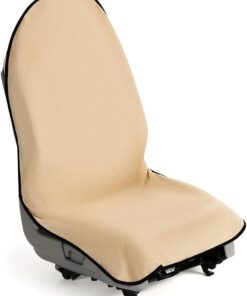lebogner Waterproof Sweating Car Seat Cover for Post Gym Workout, Running, Swimming, Beach and Hiking, Universal Fit Anti-Slip Bucket Seat Protector for Cars, SUVs and Trucks, Machine Washable, Beige