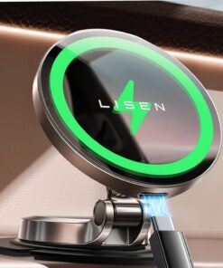 LISEN for iPhone 17 Magsafe Car Mount Charger, 15W Fast Charging Magnetic Wireless Car Charger [Mini & Metal], 2025 Ultra Magnetic Car Phone Holder Dashboard for iPhone 17 Pro Max Air 16 15 14