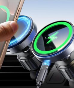 LISEN for iPhone 17 Pro Max Air Magsafe Car Mount Charger, Fast Charging 15W Air Vent Magnetic Wireless Car Charger, Vent Phone Mount for Car Wireless Charger Fits iPhone 16 15 14 13 12, Black