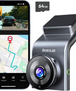 BOTSLAB 4K Dash Cam Front and Rear, STARVIS 2 Sensor, Voice Control, 64GB Card Included, 5GHz WiFi Dashcam Front and Rear Camera, Built in GPS, WDR Night Vision, 170°Wide Angle, 24H Parking Mode