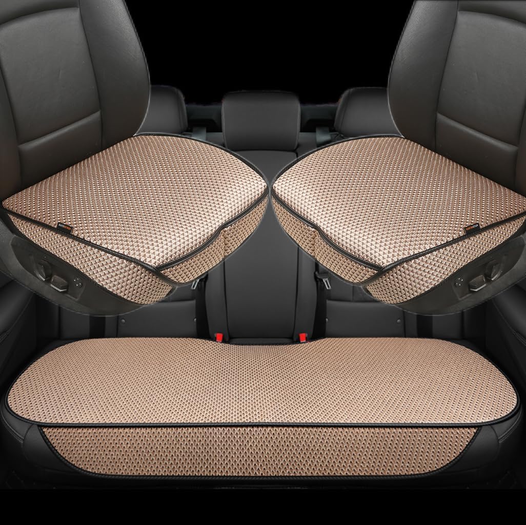 Auto Newer Breathable Universal Four Seasons Car Seat Covers, Luxury Car Seat Cushion,Protectors for Front Seat Bottoms,Compatible with 95% Vehicles(Black,1PCS)