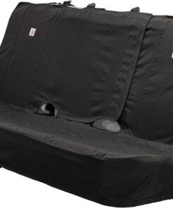 Carhartt Universal Nylon Duck Canvas Automotive Bench Seat Covers, Durable Fitted Full-Size Bench Seat Protection with Rain Defender, Black