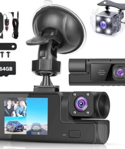 Dash Cam Front and Rear, 720P FHD Dual Dash Cam Front Rear Car DVR Dash Camera with 4-inch HD Display, Car Dashcam Video Recorder with Night Vision,G-Sensor,Loop Recording,HDR Motion Detection