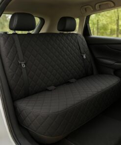 Waterproof Dog Car Seat Cover with Belt for Back Seat - Washable Pet Protector Accessories for Cars, Trucks, SUVs, and Bench Seats - Auto Backseat Hammock for Small & Large Dogs