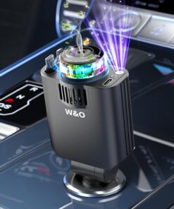 W&O Car Charger Fast Charger for iPhone17/16/15,69W Retractable car Charger with Aromatherapy and Starlight,5 in 1 Fast Car Charger with L/C Cables,Car Charger Adapter for iPhone,Android（Purple）