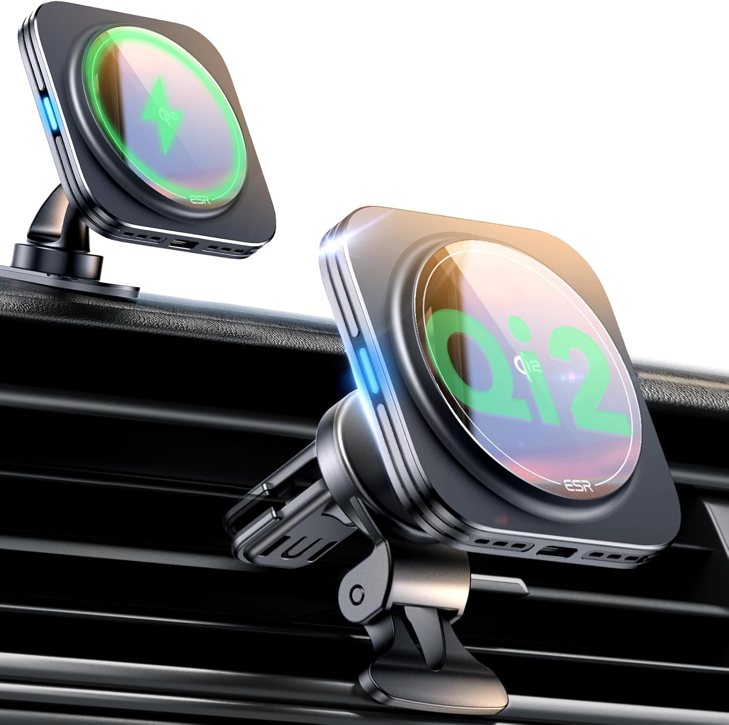 ESR for Qi2 15W MagSafe Car Mount Charger, Qi2-Certified MagSafe Car Charger, Air Vent/Dashboard Magnetic Wireless Phone Holder Mount for iPhone 17/16/15/14/13/12, Galaxy S25, Pixel 10, Fast Charging