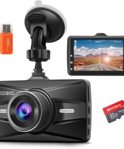 Dash Cam Front with 32G SD Card, BOOGIIO 1080P FHD Car Driving Recorder 3'' IPS Screen 170°Wide Angle Dashboard Camera Aluminum Alloy Case, WDR G-Sensor Parking Monitor Loop Recording Motion Detection