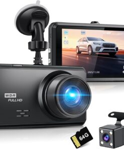 Miden S7 4K Dash Cam Front and Rear,64G SD Card,2160P+1080P FHD Dual Dash Camera for Cars,176°+160° Wide Angle,3.2'' IPS Screen Dashcam,Loop Recording,G-Sensor,WDR,24H Parking Monitor,Night Vision