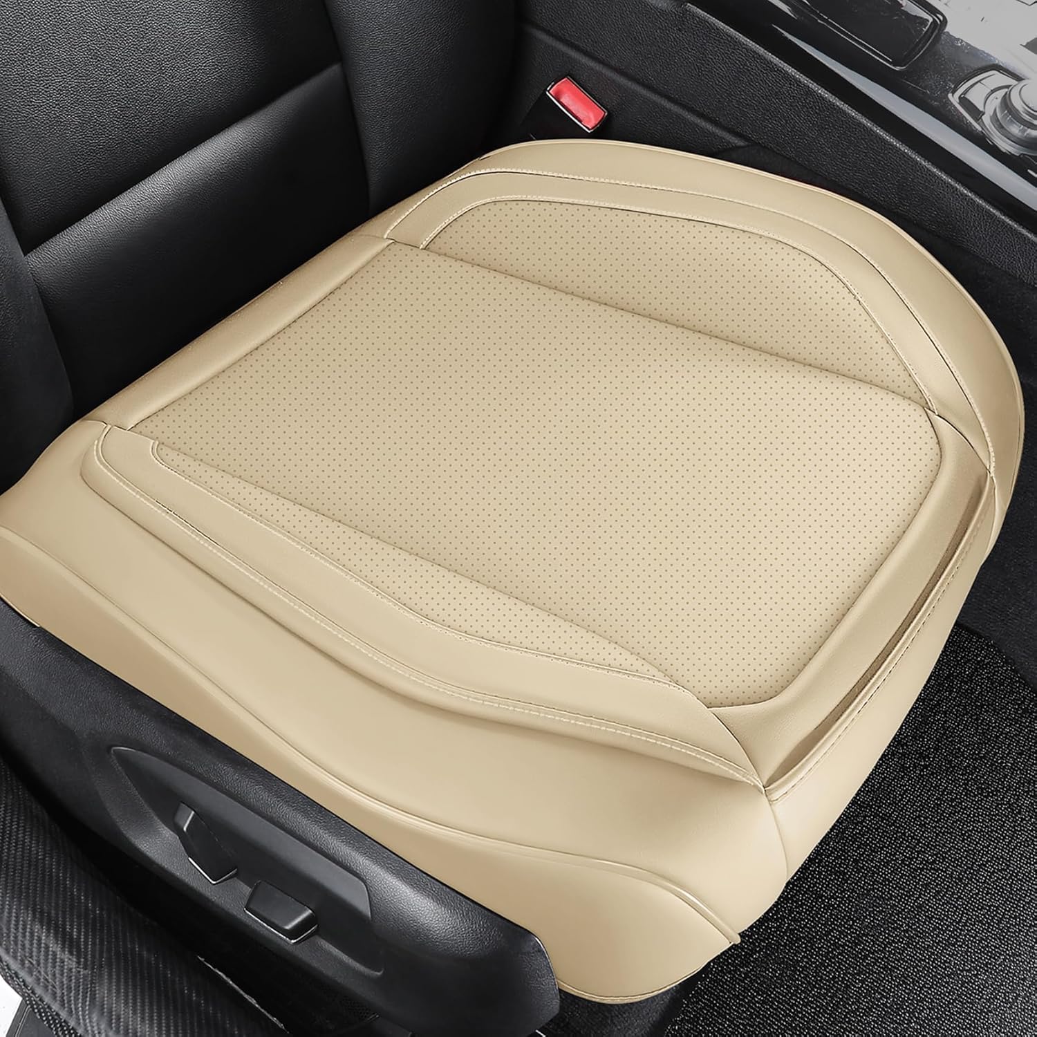 CAPITAUTO Seat Covers Front PU Leather Car Seat Covers,2Pcs Universal Bottom Seat Covers for Cars,Storage Bags,Full Wrapping Edge Fits 95% of car (1 Pair Bottom, Black)