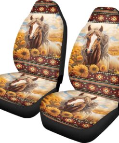 Dreaweet Hawaiian Hawaii Aloha Print with White Hibiscus Flower Car Seat Covers Front Seat Protector Cover Mat Full Set of 2pc Universal Bucket Seat Cover for Car SUV Automotive