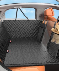 Back Seat Extender for Dogs,Hard Bottom Car Seat Cover for Dogs with Mesh Window,Waterproof Backseat Pet Cover Hard Bottom-Dog Car Seat Cover for Back Seat Dog Hammock for Car/SUV