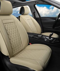 Car Seat Covers Full Set,Universal Fit for Most Cars,SUV,Sedans and Pick-up Trucks,Automotive Vehicle Faux Leather Cushion Covers for 5 Passenger Cars(Full Set,Black/Red)