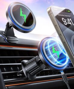 Mag-Safe Car Mount Charger 15W Magnetic Wireless Car Charger for iPhone 17 Accessories Magnetic Phone Holder for Car 3 in 1 Mag Safe Car Mount for iPhone17Pro/16/15/14/13/12 Series Gifts for Men Women