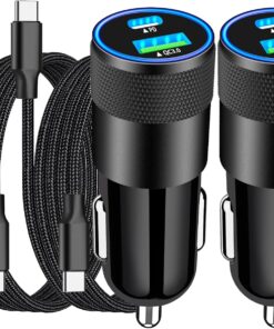 [Apple MFi Certified] iPhone Car Charger Fast Charging, Braveridge 4.8A USB Power Cigarette Lighter Car Carplay Charger Adapter with 6FT Coiled Lightning Cable for iPhone 14 13 12 11 XS XR X 8 SE iPad