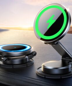 JOYROOM for MagSafe Car Mount Charger, [All-Metal] 15W Fast MagSafe Car Charger, Hands Free Magnetic Phone Holder for Car Dashboard for iPhone 17 Pro Max Air/16 15 14 13 12 Pro Max Plus, Black