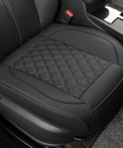 2 Pack Leather Front Car Seat Covers,Bottom Seat Covers for Cars,Driver Car Seat Cover,Luxury Seat Protectors,Waterproof,Full Wrap,for Most Vehicles,Sedan,Truck,SUV(Black)